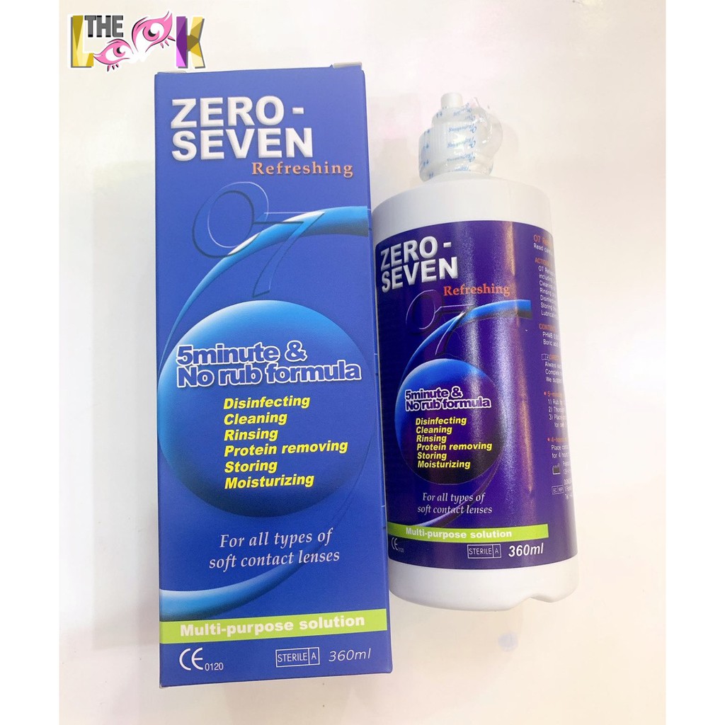 Nước Ngâm Bảo Quản The Look Pro ZERO SEVEN dành cho Kính Áp Tròng 360ml