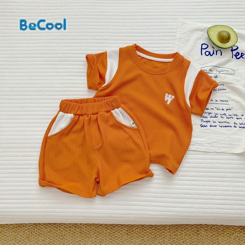 Bộ Cộc Tay Cho Bé Trai bộ tổ ong  W Chất tổ ong Cao Cấp Thấm Hút Mồ Hôi Tốt Co Giãn 4C Cho Bé Từ 10 - 26kg sumo kids