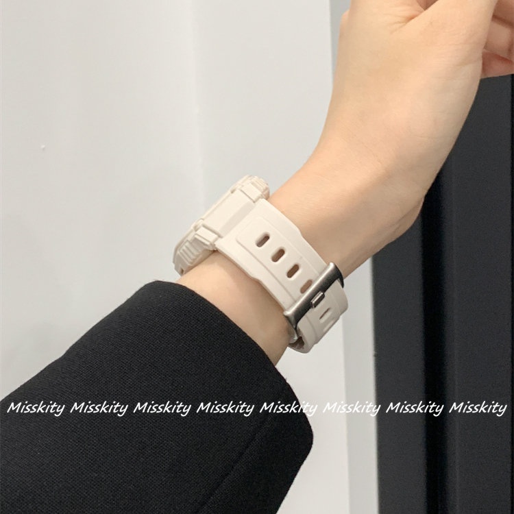 Dây Đeo Đồng Hồ Bằng Silicone Mềm Cho Apple Watch Series 8 7 6 5 4 3 2 1 40mm 44mm 45mm 41mm