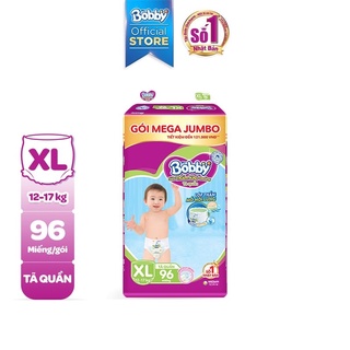 Thanh lý Tã quần Bobby có đệm lưng thấm mồ hôi Xl 96 miếng