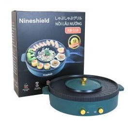 Bếp lẩu và nướng trong Nineshield Kb-518 tích hợp 2 chức năng kiểu dáng tròn độc đáo sang trọng