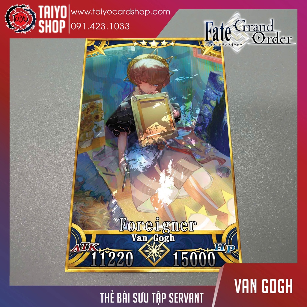 Thẻ bài custom card bánh xốp anime Fate/Grand Order FGO để sưu tầm tự chọn Van Gogh