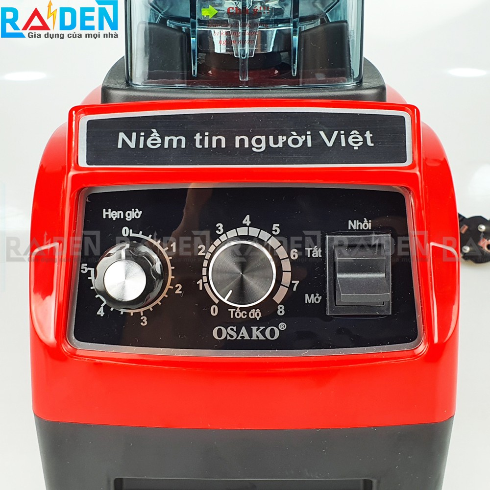 [Mã ELHADEV giảm 4% đơn 300K] Máy xay công nghiệp 1800W Osako OS-1800 dung tích cối 2L, bộ dao 6 lưỡi