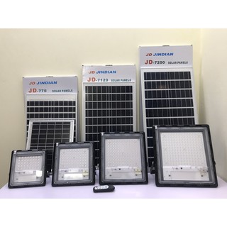 Jd-770 đèn năng lượng mặt trời chống chói jd jindian 70w có đèn báo mức pin và điều khiển từ xa