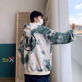 Áo hoodie nỉ loang màu mặt zetton cho nữ và nam
