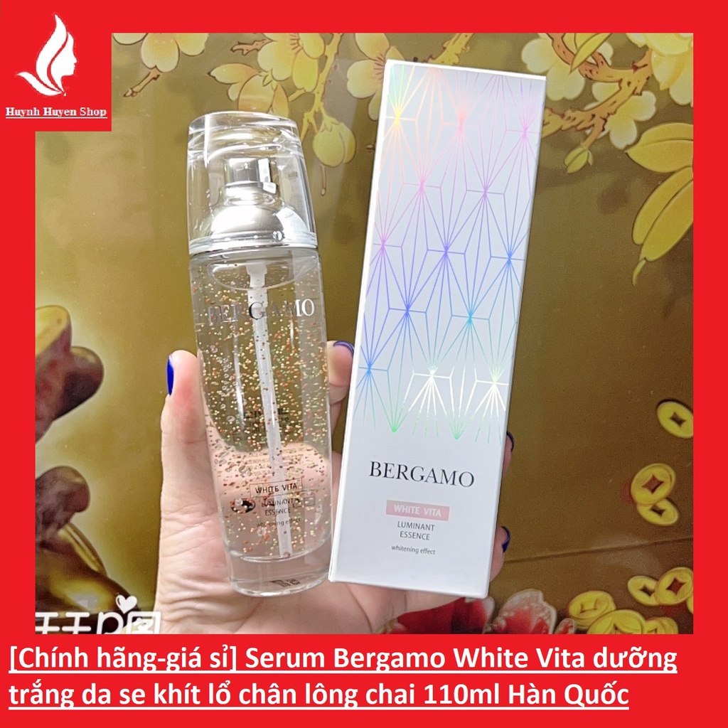 Serum Bergamo White Vita Luminant Essence dưỡng trắng da siêu mịn chai 110ml