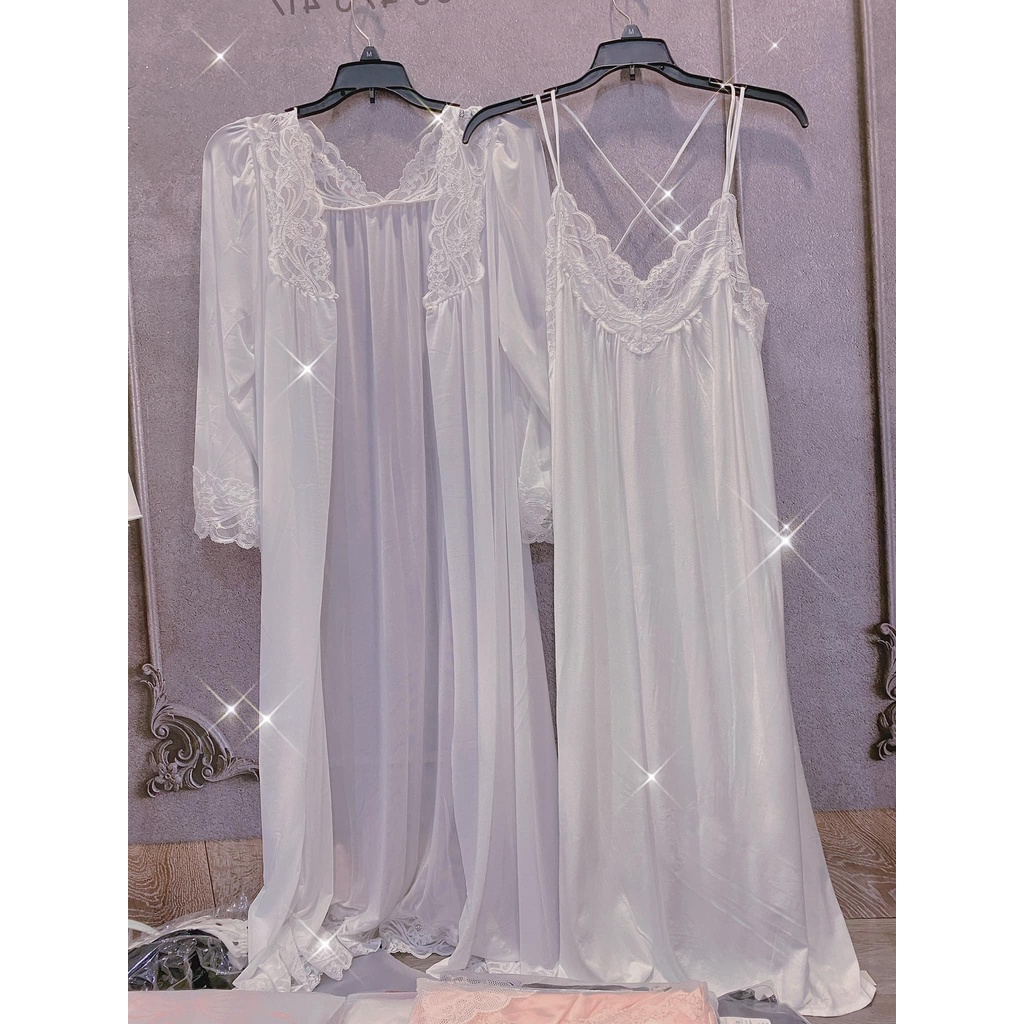 (M.86) Set váy ngủ kèm áo choàng sexy cao cấp Đầm mặc nhà gợi cảm quyến rũ