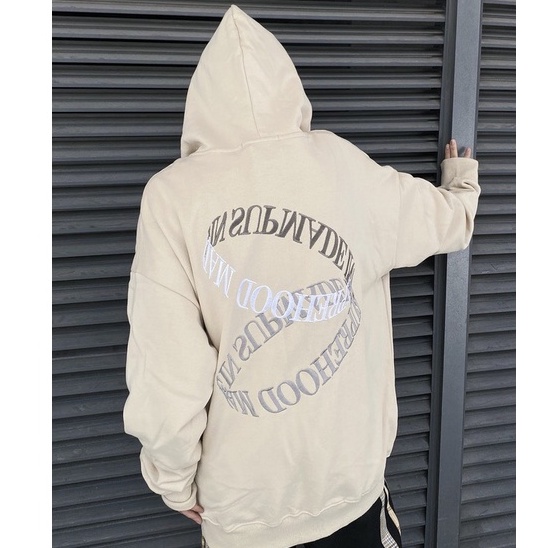 Áo Khoác Hoodie Zip In Hình Chữ Vòng Có Mũ Unisex Nam Nữ Form Rộng Ulzzang