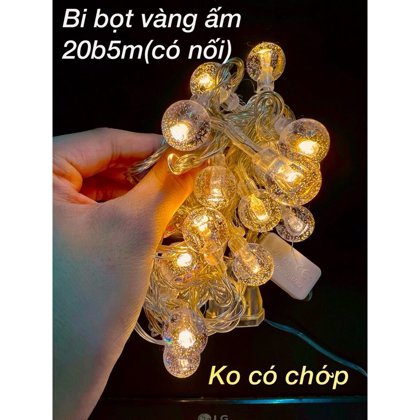 Dây Đèn Led Trang Trí Cherry Ball Bi Bọt Dài 10m Bóng Pha Lê Cắm Điện Có Phích Nối Dài Dây - Đèn Trang Trí Noel