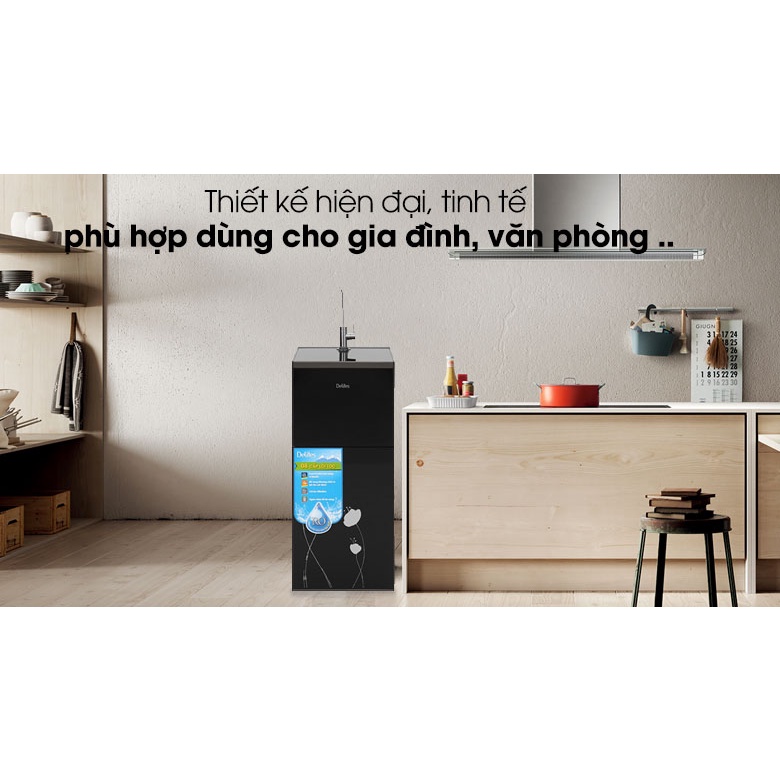 Máy lọc nước RO Delites DES0820RO 8 lõi vỏ đen sang trọng, thiết kế hiện đại - bảo hành chính hãng- Điện máy Sunmy