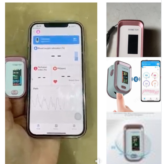 Máy đo oxy có bluetooth Đo Spo2/PULSE FINGER OXIMETER/Màu đen/Màn hình TFT/Đo được 3 chỉ số