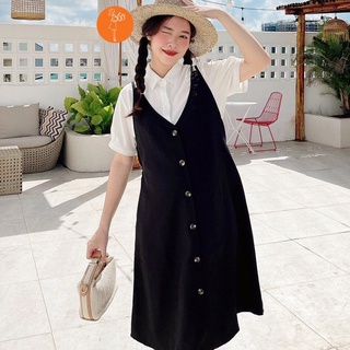 Yếm bầu bun công sở họa tiết trơn - 3245