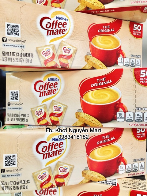 [Mã 267FMCGSALE giảm 8% đơn 500K] Bột Kem Coffee Mate💯FREESHIP💯Gói 3g Dành Cho Keto/Das [HSD 2022] | BigBuy360 - bigbuy360.vn