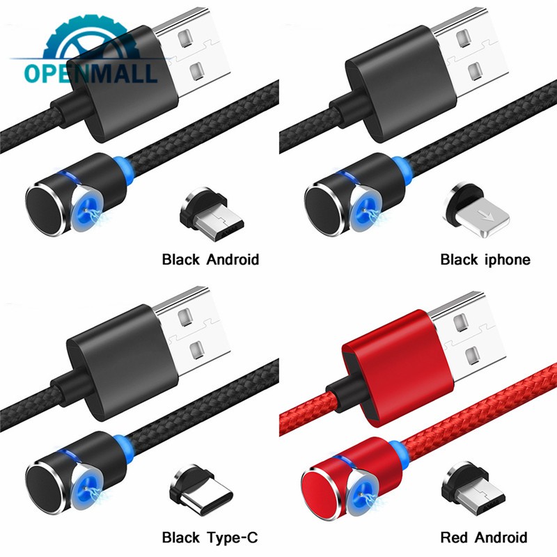 Dây cáp sạc dài 2m cổng USB đầu nam châm tùy chọn cho điện thoại chuẩn micro USB/ iphone