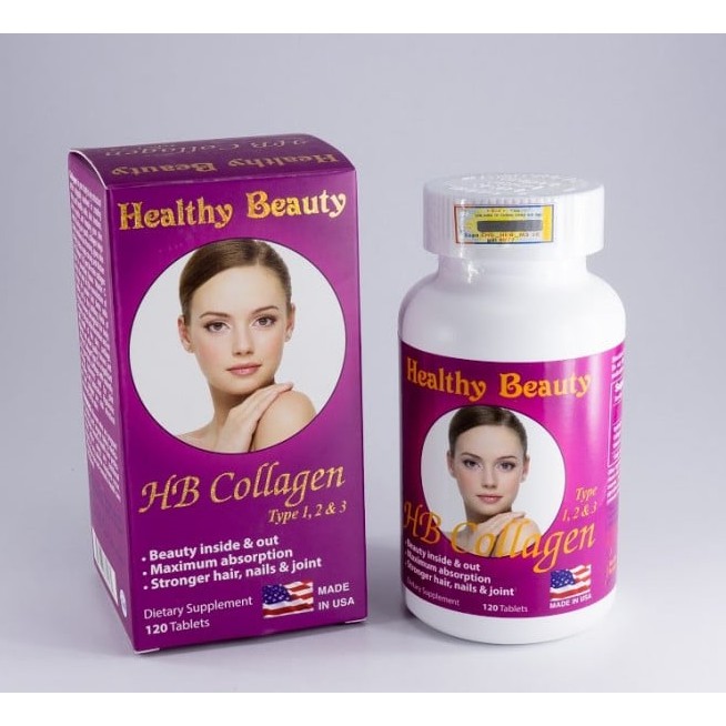 Collagen HB Type 1,2&3 Chai 120 viên của Mỹ - Chăm sóc, bảo vệ da và xương khớp