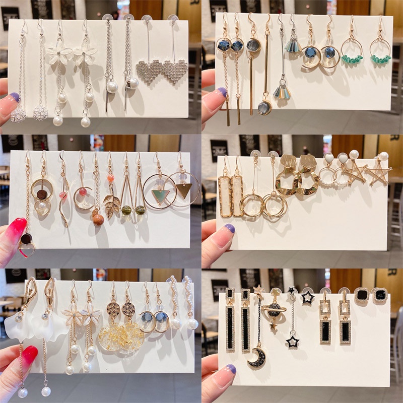 Khuyên tai dáng dài thời trang Hàn Quốc tùy chọn kiểu dáng