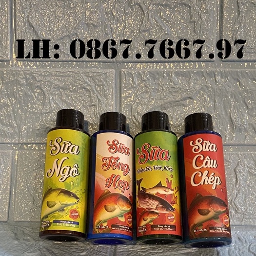 Sữa câu chép, Sữa câu cá tổng hợp, tinh chất sữa câu trắm cỏ, Sữa ngô câu chép dùng trực tiếp hoặc trộn mồi xả 100ml