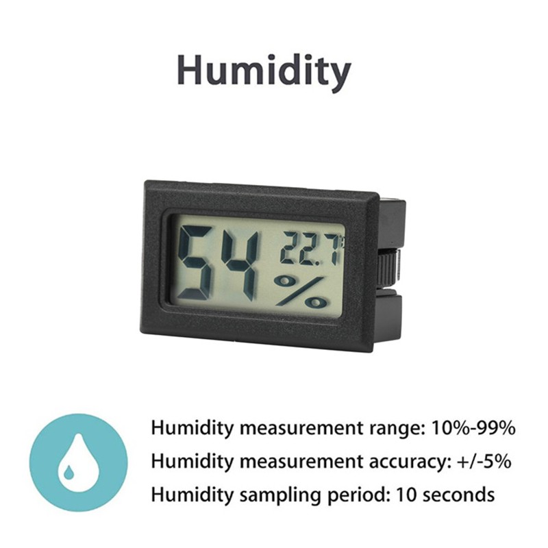Mini kỹ thuật số LCD Nhiệt độ Độ ẩm Phòng trong nhà Độ ẩm Máy đo nhiệt độ Máy đo độ ẩm Cảm biến nhiệt độ Độ ẩm