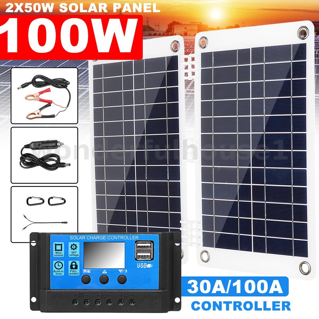 Tấm pin năng lượng mặt trời 100W kèm bộ điều khiển
