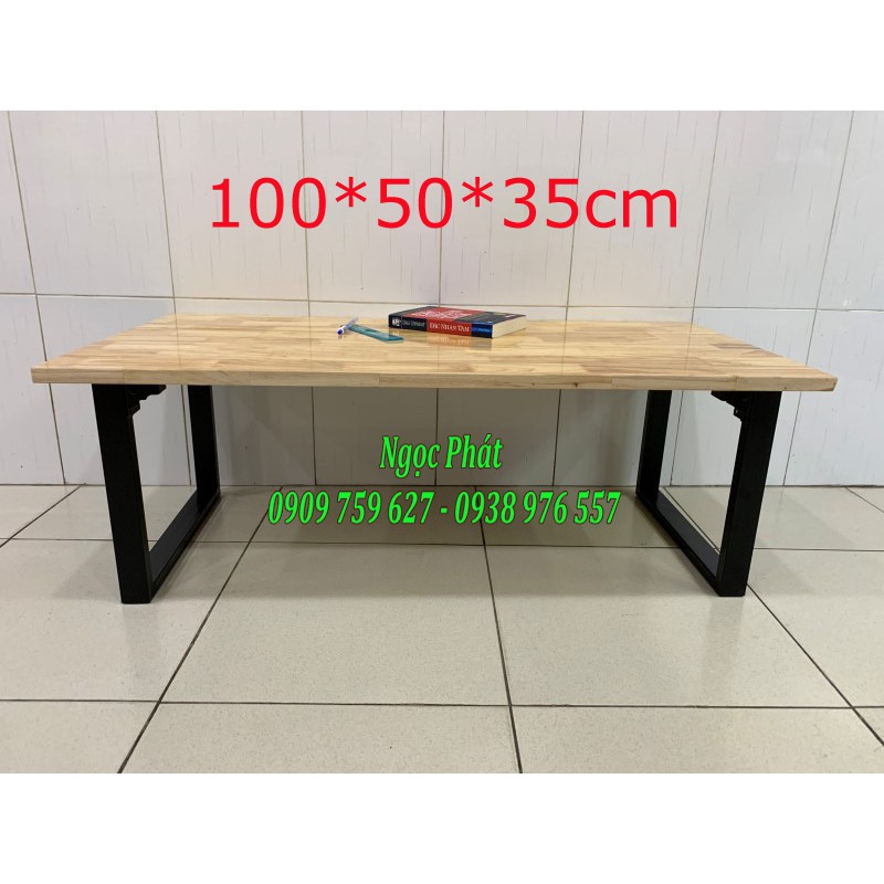 Bàn Ăn Gỗ Chân Sắt Xếp Gọn 100x50x35cm Cao Cấp - BH 12 Tháng NGỌC PHÁT