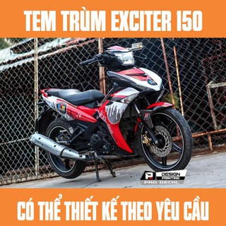 Tem Trùm Exciter 150 Beats trắng đỏ đẹp