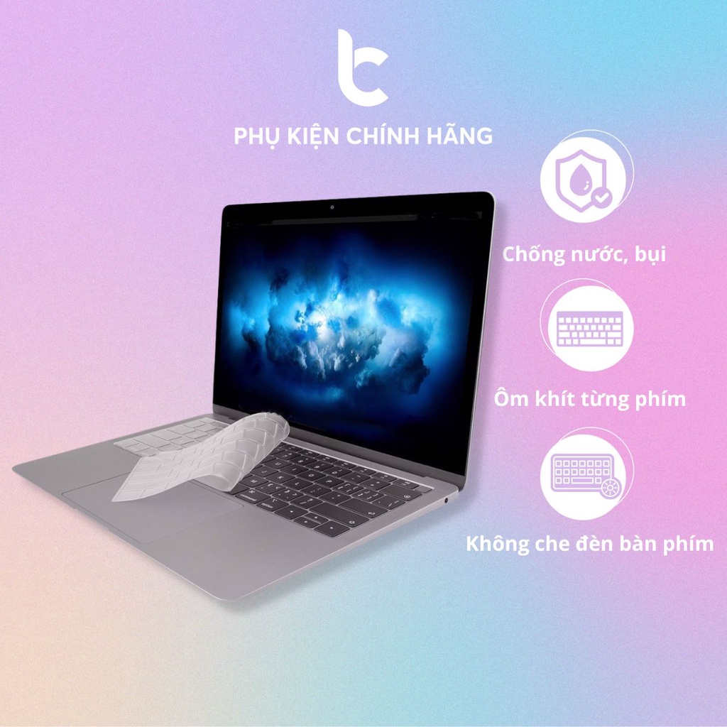 Lót Phím Trong TPU Bảo Vệ Bàn Phím Macbook Chống Bụi Bẩn, Chống Nước, Không Che Đèn Bàn Phím Lucas