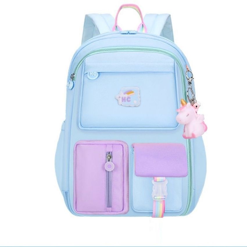 Cặp balo học sinh nữ đi học cấp 1,2 size 39cm chất liệu vải dù cao cấp chống thấm nước,chống xước có nhiều ngăn BLHS10