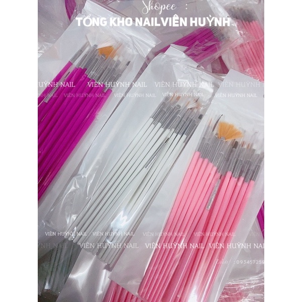 Bộ cọ nail 15 cây , cọ vẽ móng nhiều kiểu