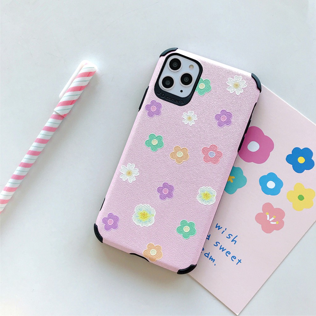 Ốp Lưng Da IMD Smiley Flower - R012