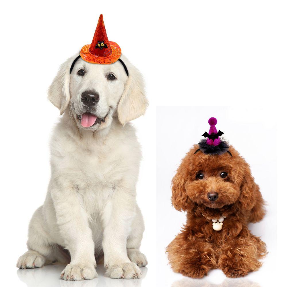 AUGUSTINA Mũ Phù Thủy Họa Tiết Dơi Bí Ngô Sáng Tạo Có Thể Điều Chỉnh Cho Thú Cưng