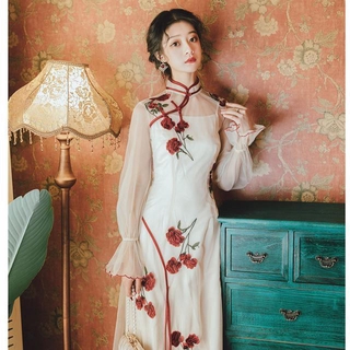 NEW Đầm Maxi Hoạ Tiết Hoa Hồng Thêu Thời Trang Mùa Hè