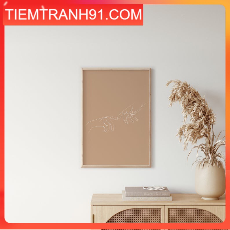 Tranh treo tường | Line art-Hand Fine Line Print Neutral, Abstract Art 81 , tranh canvas giá rẻ