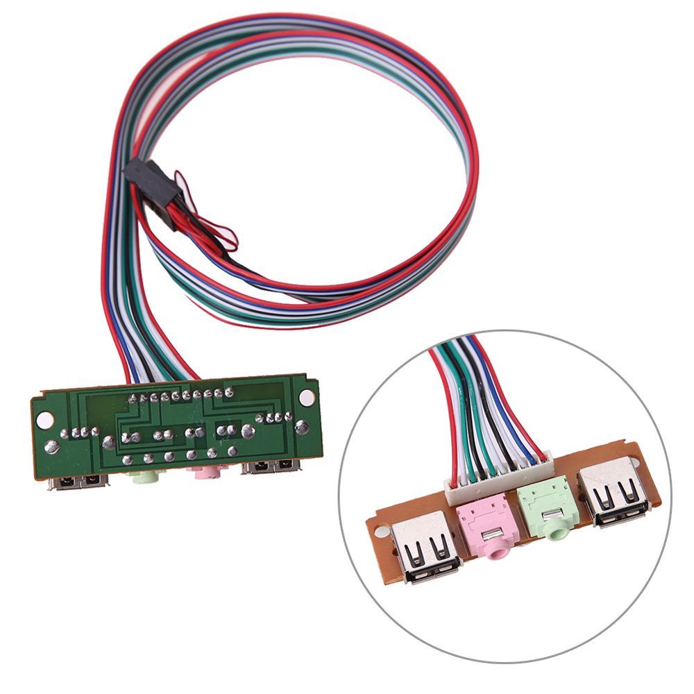 Bảng Mạch Mở Rộng Thẻ Âm Thanh 2 Cổng Usb Có Dây Cáp Nối Dài Cho Máy Tính