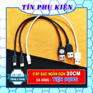 DÂY CÁP SẠC SIÊU BỀN DÀI 30CM | MICRO USB | TYPE-C | LIGHTNING