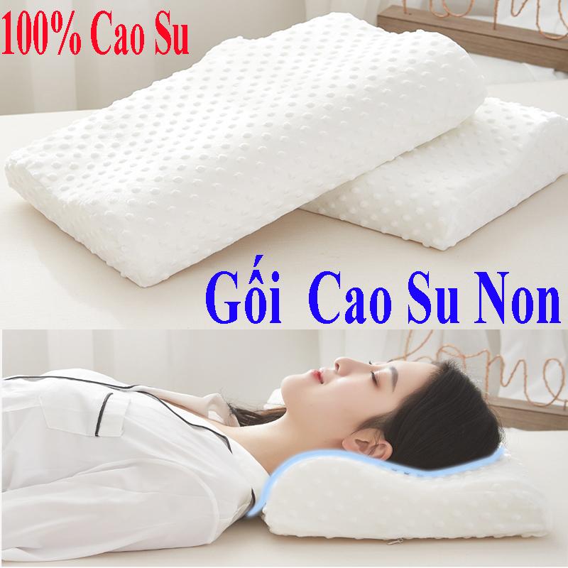 Gối Cao Su Non Chống Đau Cổ, Vai, Gáy, Thành Phần 100% Cao Su Tự Nhiên, Siêu Mềm Mại - Bảo hành 1 đổi 1