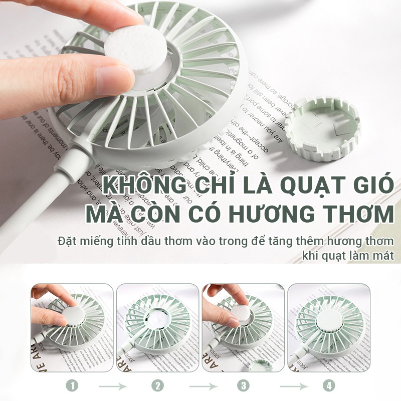 Quạt mini Cát Thái X8 đeo ở cổ thoải mái tiện lợi 3 sức gió tùy chỉnh có đèn LED và tinh dầu thơm dung lượng pin 2000mAh | WebRaoVat - webraovat.net.vn