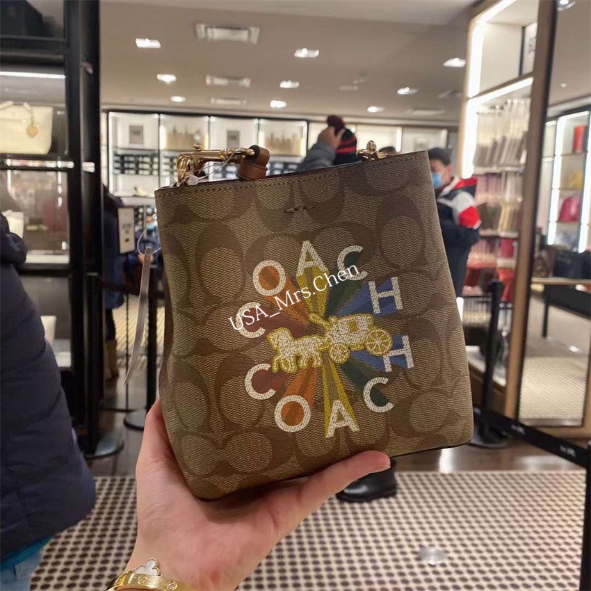 Ba lô đeo chéo COACH F7266 túi xô mini