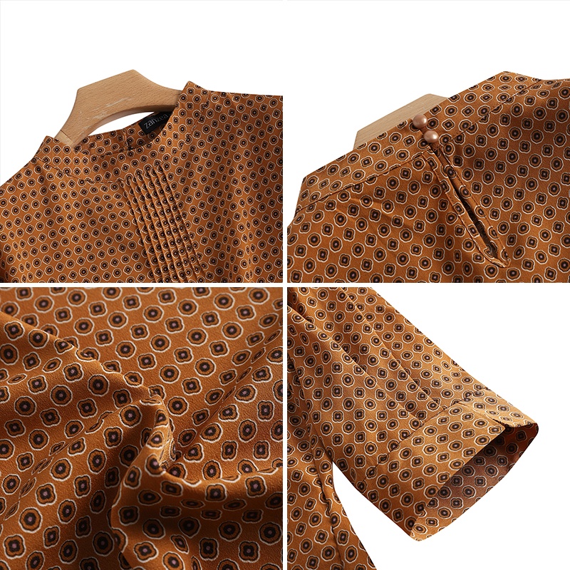 Áo Zanzea tay lửng cổ tròn thời trang vintage dành cho nữ