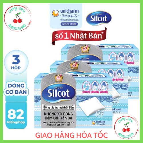 ☘Combo 3 hộp Bông tẩy trang Silcot Nhật Bản 82 miếng