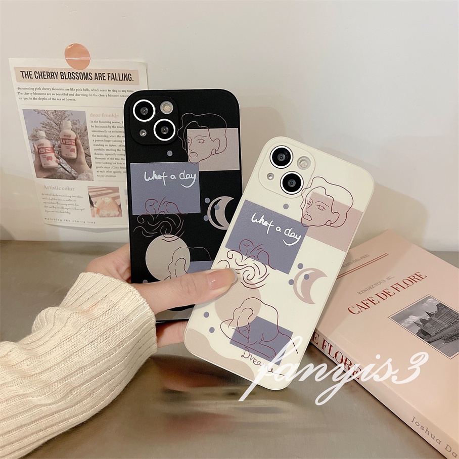 Ốp Điện Thoại Silicon Mềm Hình Tượng Nghệ Thuật Cho iPhone 14 13 12 11 Pro Max X XR Xs Max 7 8 Plus SE 2020