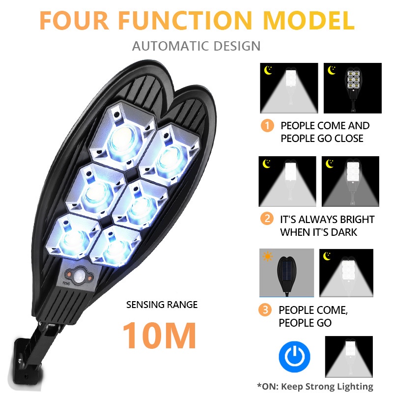 Mới Đèn LED 108COB Cảm Biến Chuyển Động PIR 10000LM Sử Dụng Năng Lượng Mặt Trời Dùng Ngoài Trời