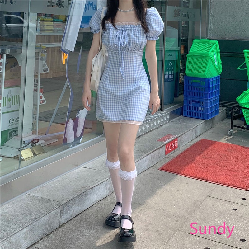 Đầm Trễ Vai Thời Trang Mùa Hè Phong Cách Pháp Thanh Lịch Cho Nữ