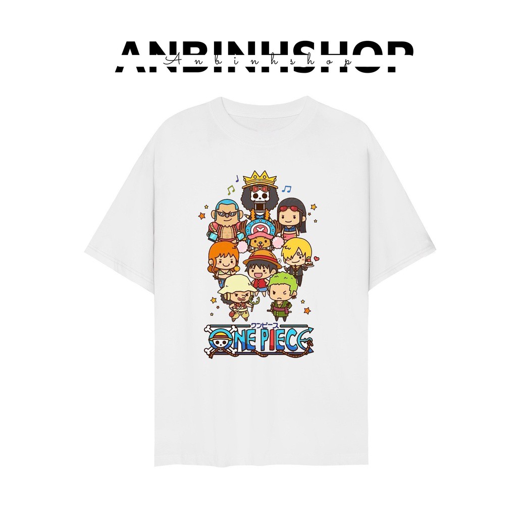 Áo thun unisex nam nữ in hình chibi One Piece Đảo Hải Tặc ACE Hỏa Quyền cực dễ thương chất vải mềm mịn mát từ AnbinhShop