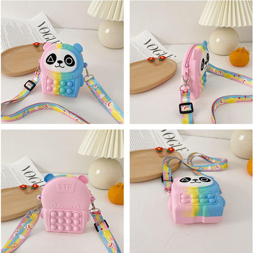 Túi Đeo Chéo Đựng Tiền Xu Bằng Silicon Hình Gấu Trúc Dễ Thương Cho Bé