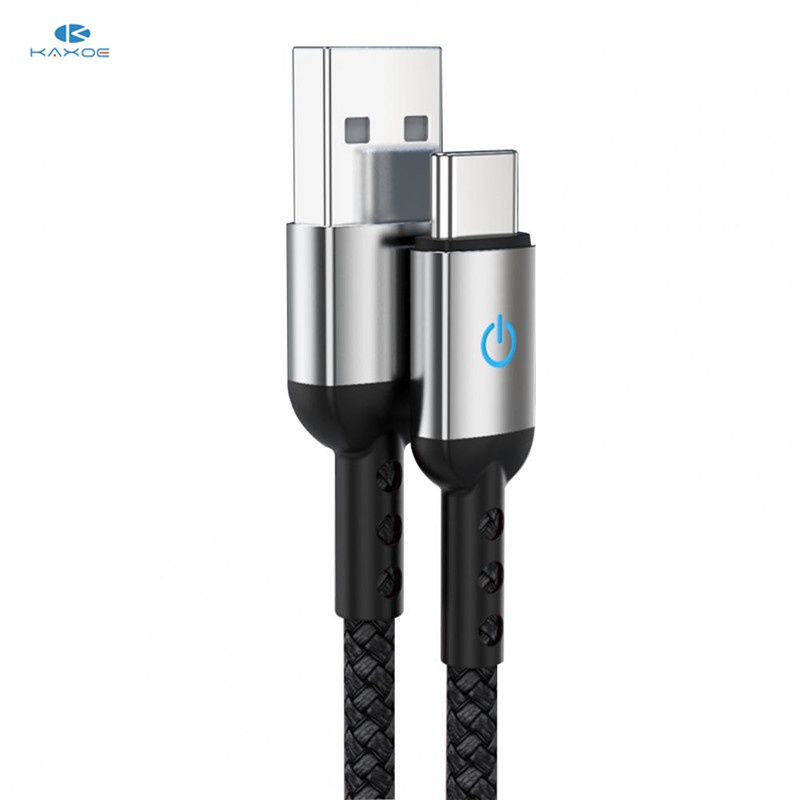 Cáp dữ liệu sạc KAXOE USB 5A có đèn sáng thông minh cho Type C Micro USB IPPhone