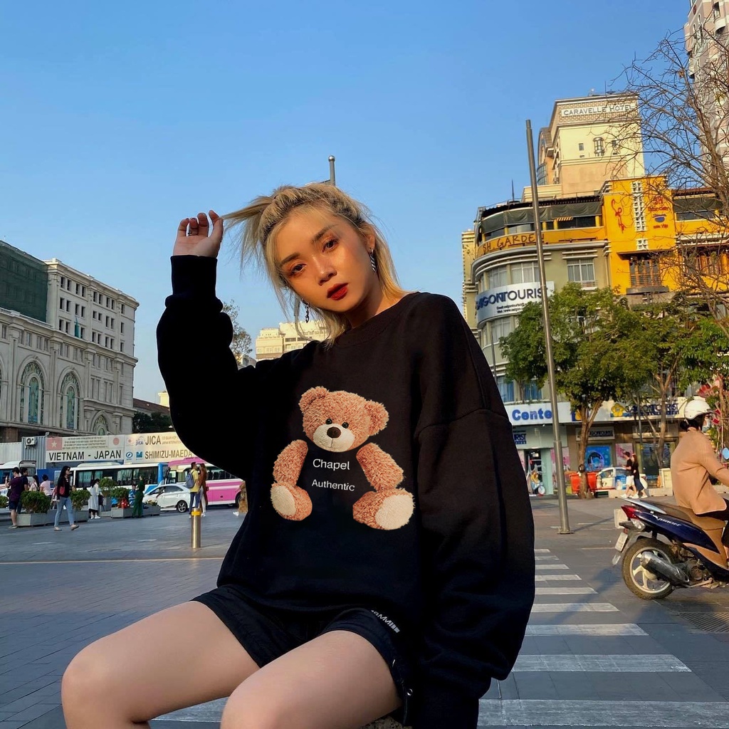 Áo sweater nỉ CHAPEL cao cấp form unisex dài tay chất nỉ chân cua mềm mịn