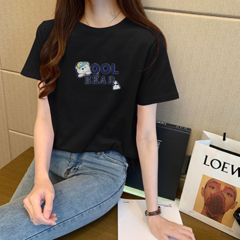 Korean version of loose fashion print trend short-sleeved T-shirt woman top