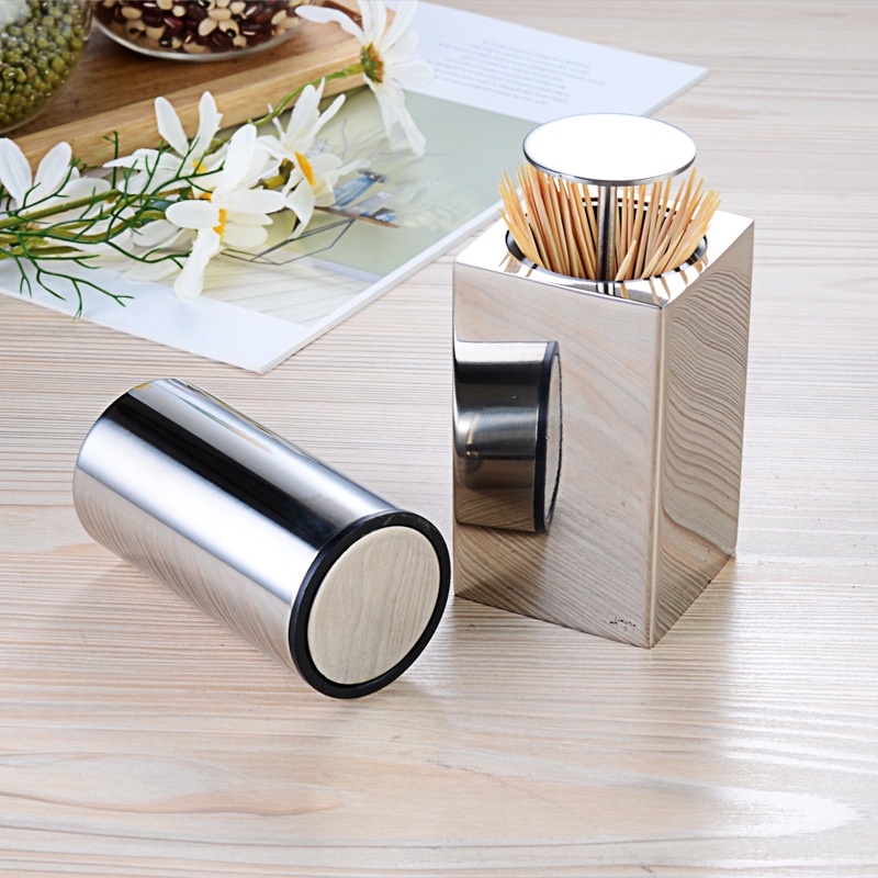 Lọ Đựng Tăm Cao Cấp Inox 304 Thông Minh Có Nút Bấm Tự Động Jodily StarHome