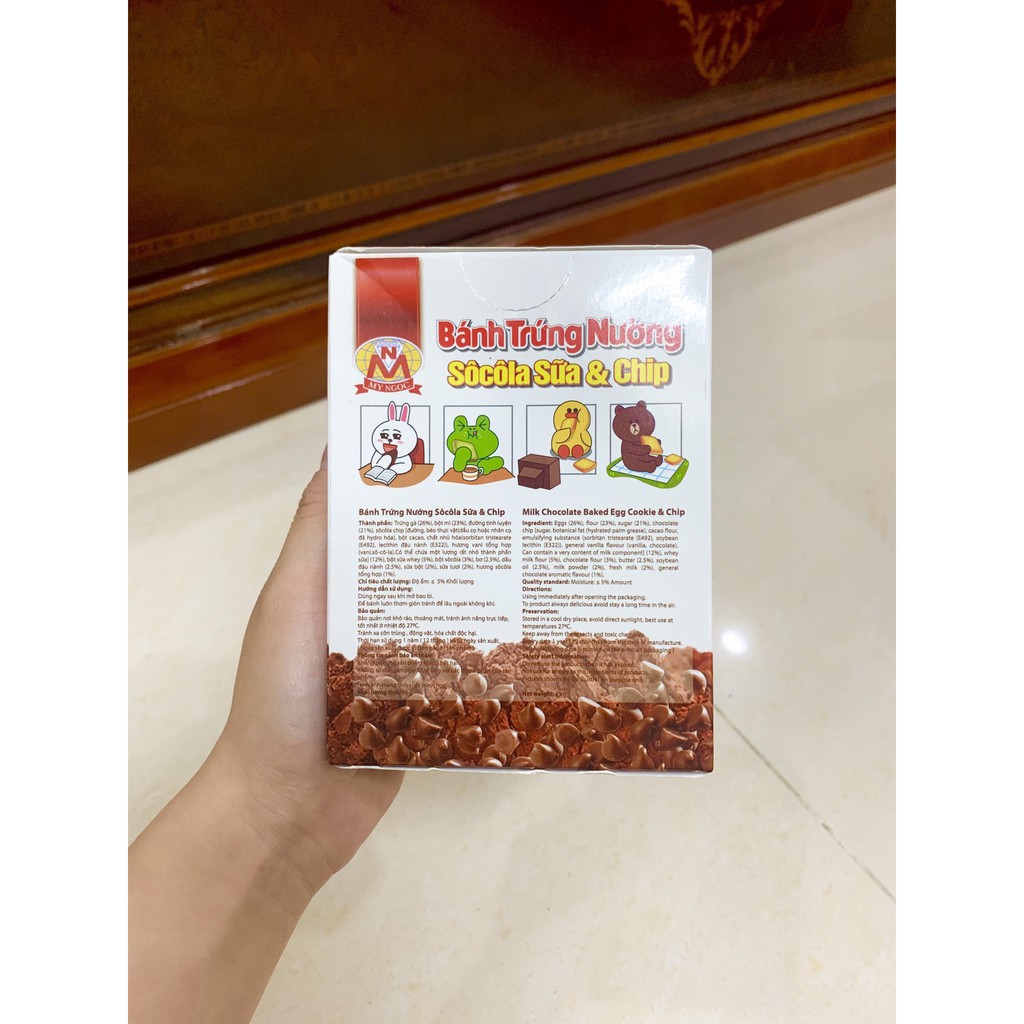 45g Bánh trứng nướng SÔCÔLA sữa & chip GIÒN TAN – ÍT ngọt – đảm bảo tiêu chuẩn của Ban Quản Lý An Toàn Thực Phẩm TP.HCM