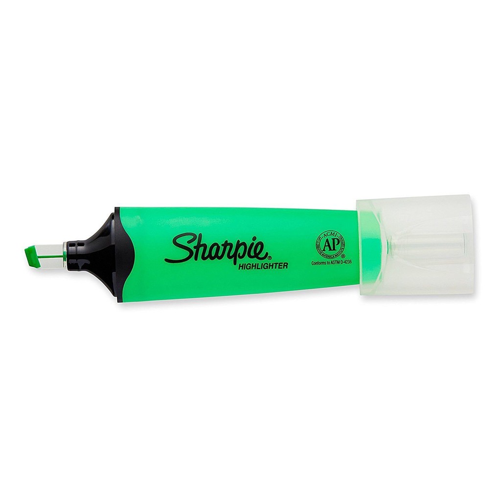 Bút dạ quang đầu trong suốt  Sharpie Clear View Highlighter -  Màu xanh lá (Green)